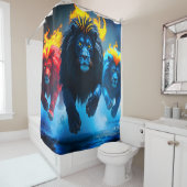 Rideaux De Douche Art Lion (En situation)