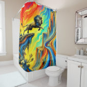Rideaux De Douche Art Lion (En situation)