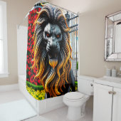 Rideaux De Douche Art Lion en colère (En situation)