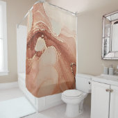 Rideaux De Douche Art Liquide Luxe : Fusion d'encre de marbre (En situation)