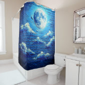 Rideaux De Douche Art lune (En situation)
