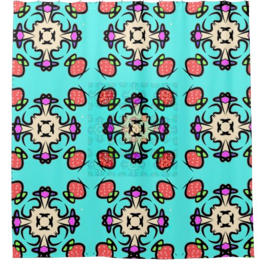 Rideaux De Douche Art mandala sarcelle (Devant)