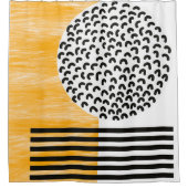 Rideaux De Douche Art moderne du milieu du siècle orange et noir  (Devant)
