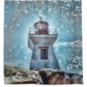 Rideaux De Douche Art nautique de photo de bleu de turquoise de (Devant)