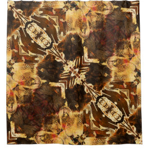 Rideaux De Douche Art nouveau : Brown doré Vintage