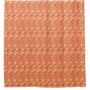 Rideaux De Douche Art Nouveau Carnation Damask, Mandarin Orange