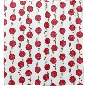 Rideaux De Douche Art Nouveau Mackintosh rayures de rose rouge