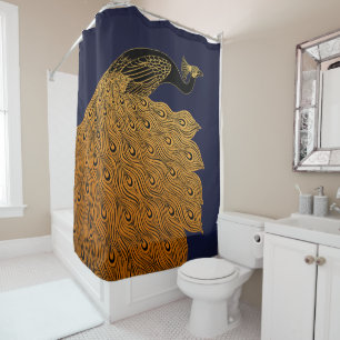 Rideaux De Douche Art Nouveau Peacock Will Bradley