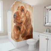 Rideaux De Douche Art numérique anglais de chien de cocker (En situation)
