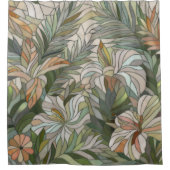 Rideaux De Douche Art numérique de mosaïque plante tropicale (Devant)