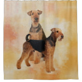Rideaux De Douche Art numérique de terriers d'Airedale (Devant)