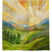Rideaux De Douche Art numérique mosaïque Mountain Sunrise (Devant)