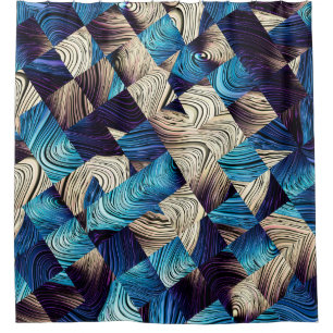 Rideaux De Douche Art numérique motif abstrait. image bleue Abstrait