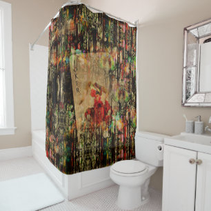 Rideaux De Douche Art numérique vintage abstrait de carte de joker