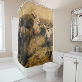 Rideaux De Douche Art occidental "Roping Palomino" par Maynard Dixon (En situation)