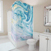 Rideaux De Douche Art Océanique : Fissures D'Agate De Marbre. (En situation)