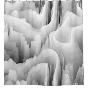 Rideaux De Douche art onde fractale abstraite fond monochrome flou