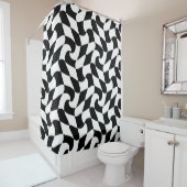 Rideaux De Douche art optique noir et blanc (En situation)