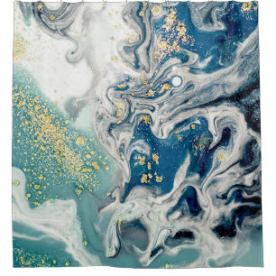 Rideaux De Douche Art, peinture- Couleur gris naturel : métallique, 