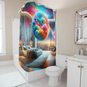 Rideaux De Douche Art Planète (En situation)