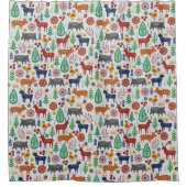 Rideaux De Douche Art populaire scandinave Boho nordique Motif moder (Devant)