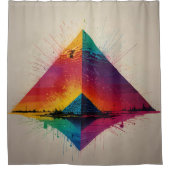 Rideaux De Douche Art pyramidal Abstrait dynamique Design artistique (Devant)