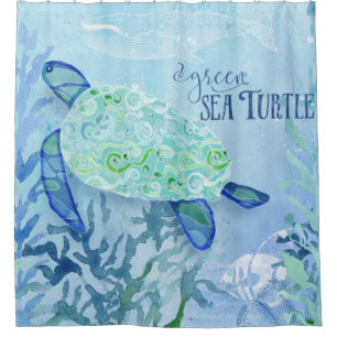 Rideaux De Douche Art Vintage moderne Motif de la tortue de mer