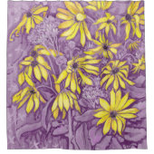 Rideaux De Douche Artichauts de Jérusalem Fleur d'été Floral pourpre (Devant)
