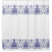 Rideaux De Douche Arts Et Artisanat Bleu & Blanc Dragonflies Frieze (Devant)