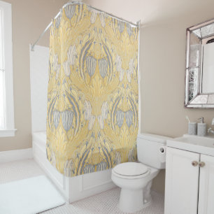 Rideaux De Douche Arts et artisanat Walter Crane Tulipes blanches bl