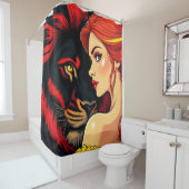 Rideaux De Douche Artsy Lion et Lady (En situation)