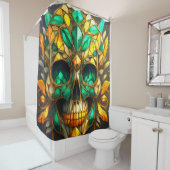 Rideaux De Douche Artsy Skull Design (En situation)