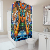 Rideaux De Douche Artsy Tiger Animal Bengale (En situation)