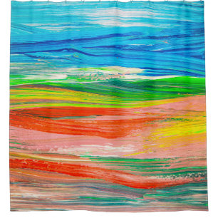 Rideaux De Douche artwork Abstrait coloré d'aquarelle
