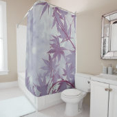 Rideaux De Douche Artwork d'aquarelle Feuille mauve simple| (En situation)