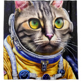 Rideaux De Douche Artwork de chats d'astronautes (Devant)