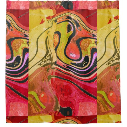 Rideaux De Douche Artwork rouge Abstrait (Devant)