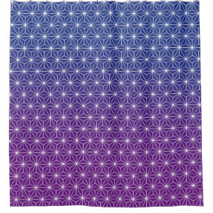 Rideaux De Douche Asanoha japonais traditionnel Imprimé bleu & viol