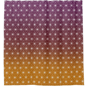 Rideaux De Douche Asanoha japonais traditionnel Imprimé Bourgogne et