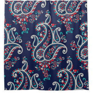 Rideaux De Douche Asian Paisley : Conception Traditionnelle Sans Cou