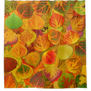 Rideaux De Douche Aspen Feuilles Collage Solid Medley 1