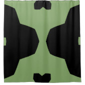 Rideaux De Douche Asperges et Géométrique Noir (Devant)