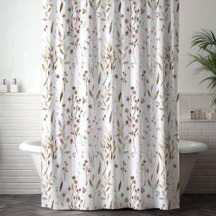 Rideaux De Douche Assez Élégant Motif de Feuilles de Fleurs Sauvages
