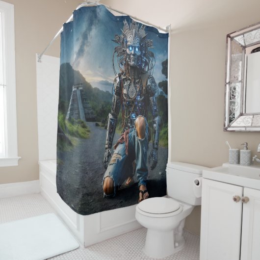 Rideaux De Douche Astral Blue Jeans guerrier (En situation)