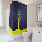 Rideaux De Douche astronaute astronaute de vaisseau spatial de fusée (En situation)