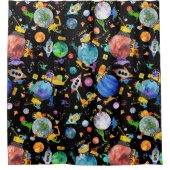 Rideaux De Douche Astronaute de la construction de Dinosaur (Devant)