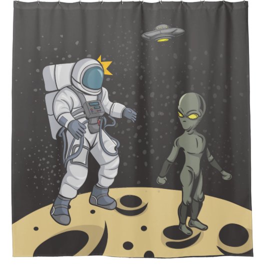 Rideaux De Douche Astronaute et extraterrestre (Devant)