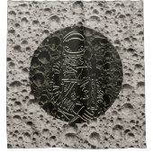 Rideaux De Douche Astronaute sur la Lune Espace Noir & Gris (Devant)