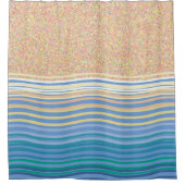 Rideaux De Douche Au bord de la plage de sable et des vagues (Devant)