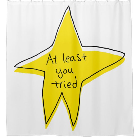 Rideaux De Douche Au Moins Vous Avez Essayé - Yellow Star (Devant)